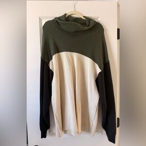 Free People Colorblock Turtleneck Sweater